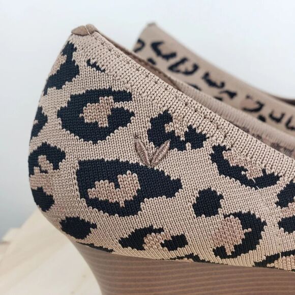 VIVAIA Wedge Shoes Size 40.5 Aria Pointed Toe Leopard Print Knit Casual Corpcore - Picture 10 of 16